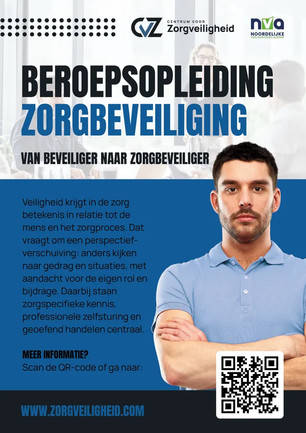 Voorkant van de flyer Beroepsopleiding Zorgbeveiliging